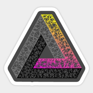 Penrose Triangle (Magenta Yellow Gradient) Sticker